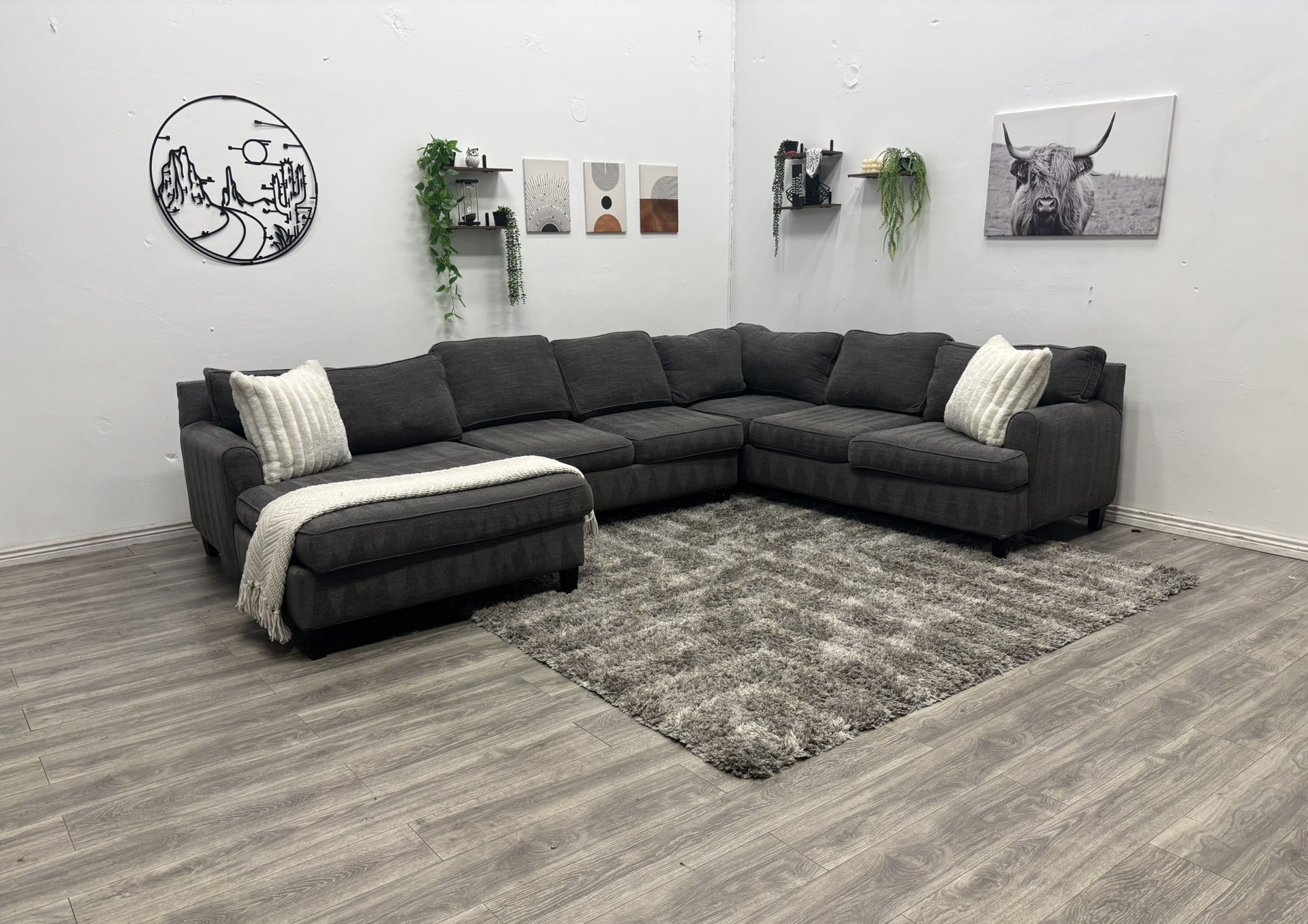 Grey Sectional Couch - Free Delivery