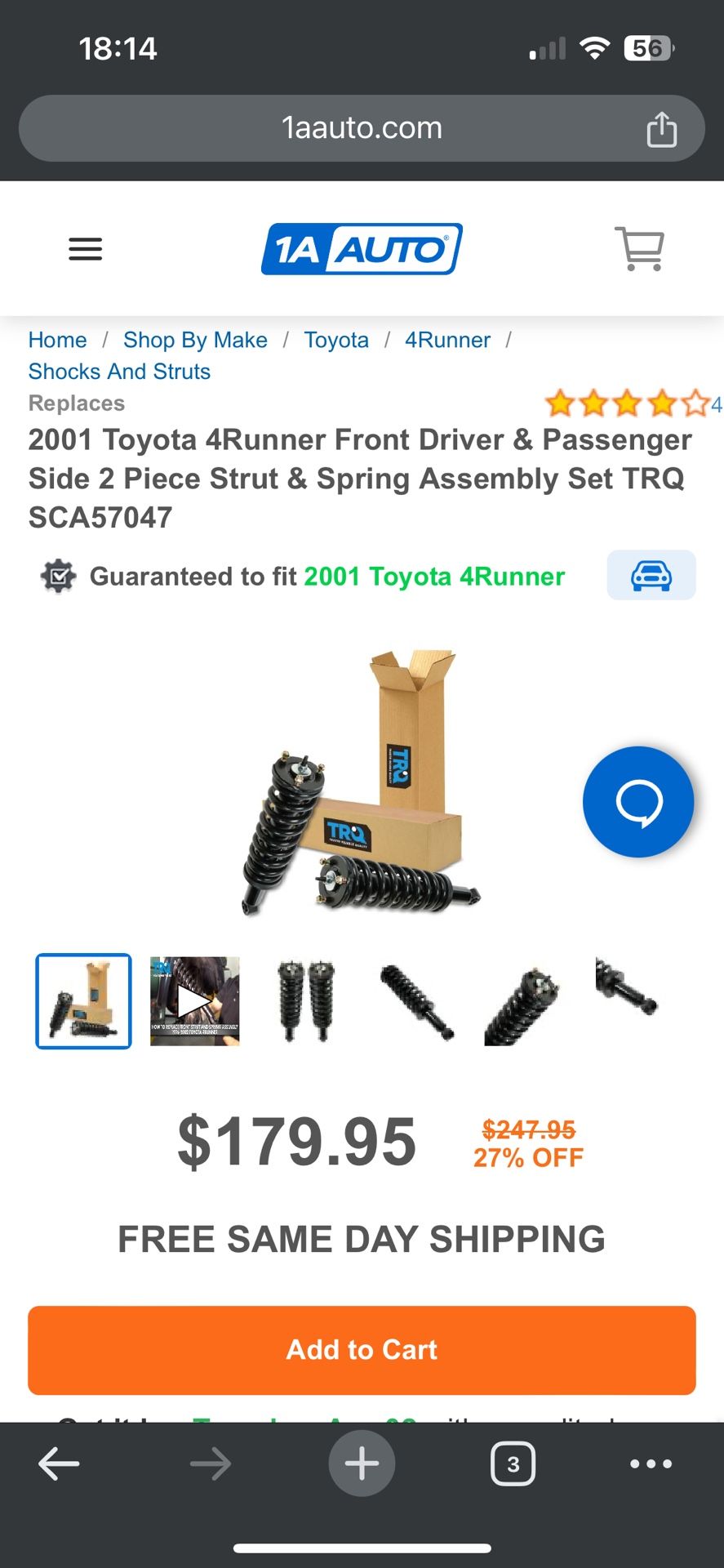 4Runner Suspension Coils Struts