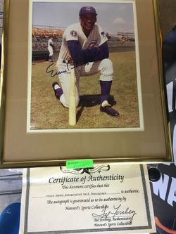 Ernie banks autographed photo