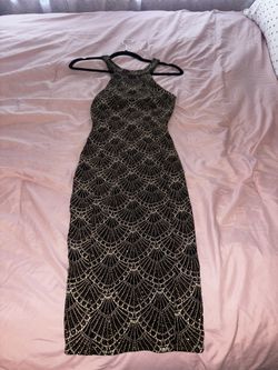 Black And Gold Dress, Bodycon Small