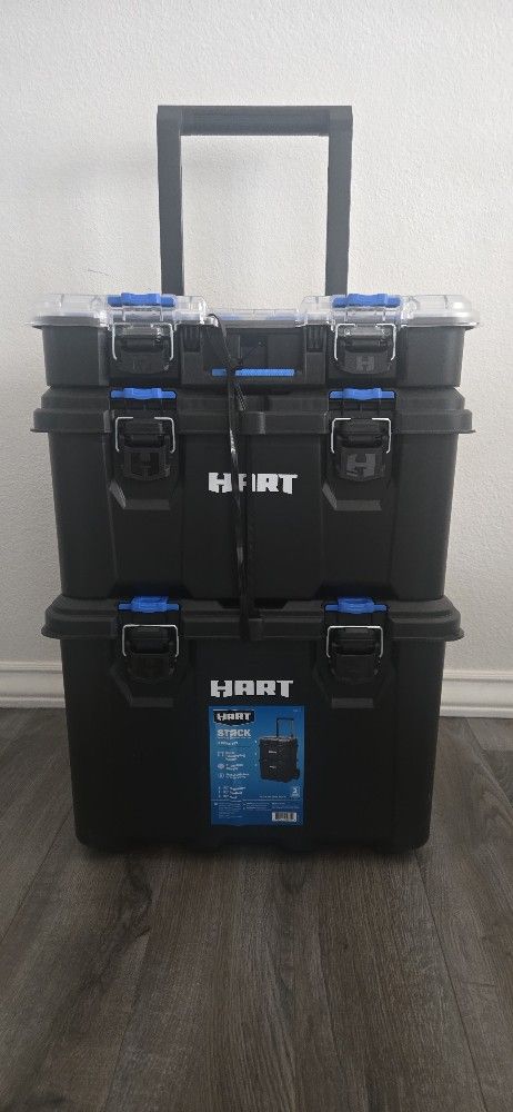 🛠️🚚HART Stack System Mobile Tool Storage (3-Piece Modular Set) - Black/Blue