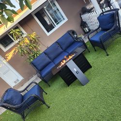 New fire pit patio set/ Outdoor Furniture/ Conversation Set