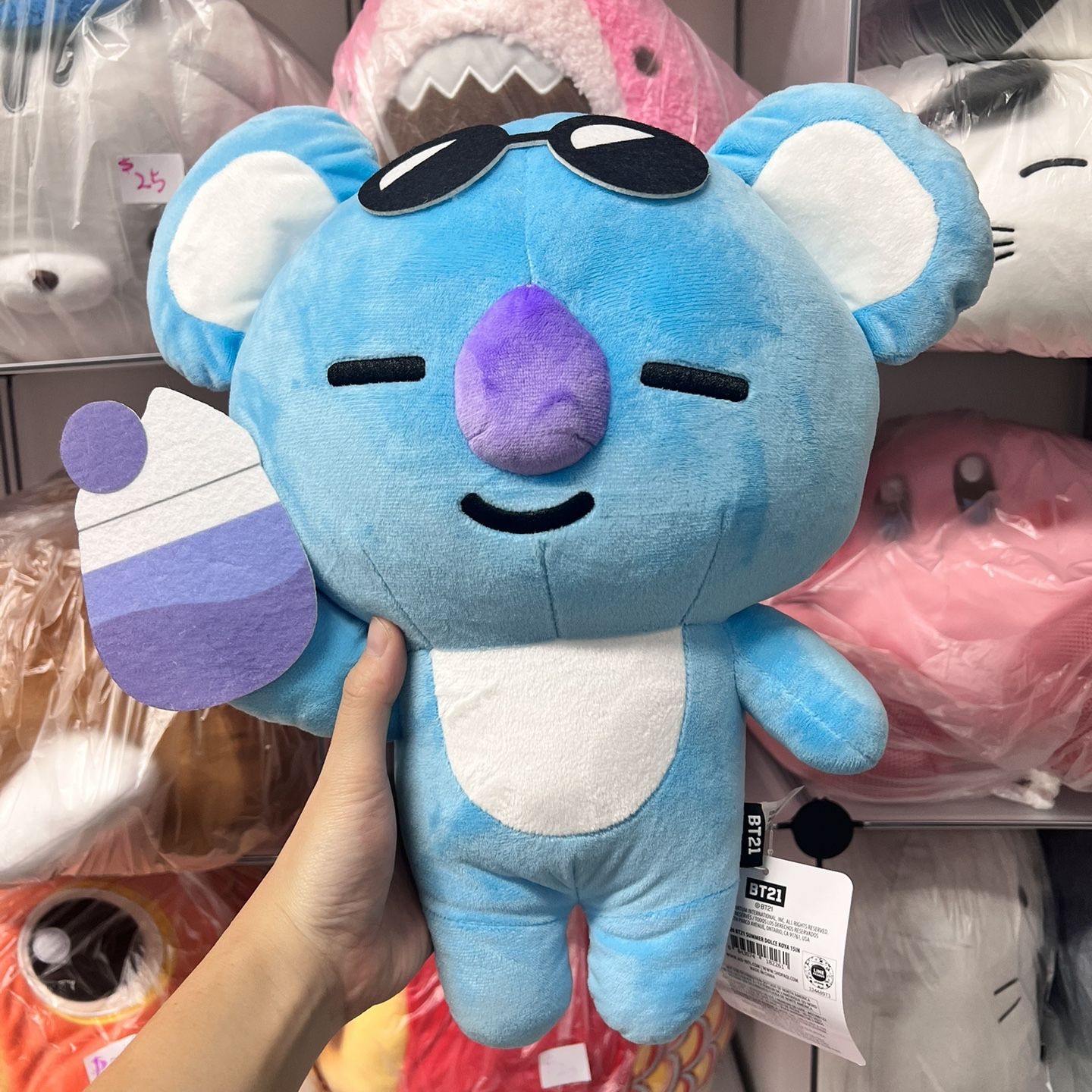 New !! 15” BT21 Koala Blue Koya With drink Plush Round 1 BTS RM