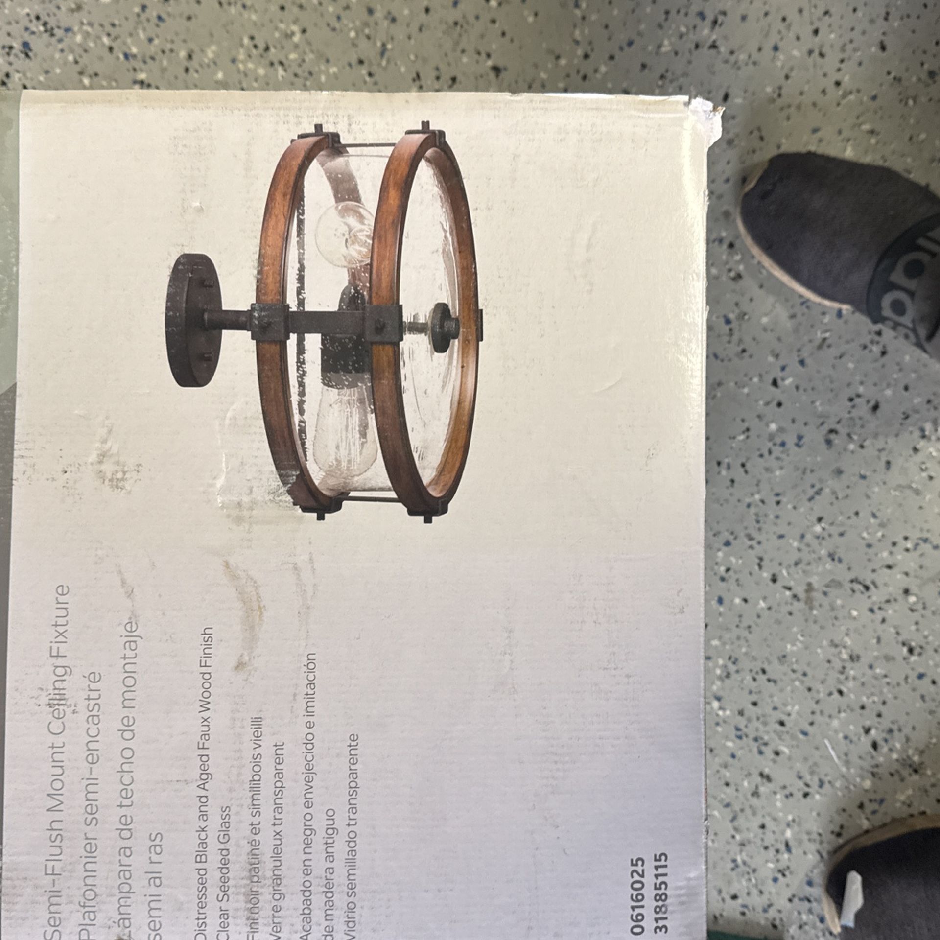 Kichler Barrington 3 -Light 14.75-in Distressed Black Semi Flush Mount Light