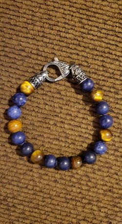 Men's Stainless Steel Gemstone Bracelet
