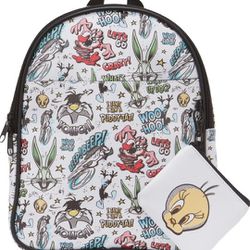 Looney Tunes Leather 10.5 Mini Backpack With Coin Purse