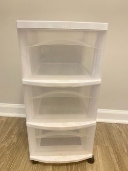 3-Drawer Plastic Storage Cart with Wheels
