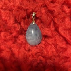 Aquamarine Tear Drop Stone With A Silver Bail 