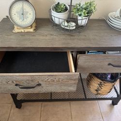 Rustic Table W Storage
