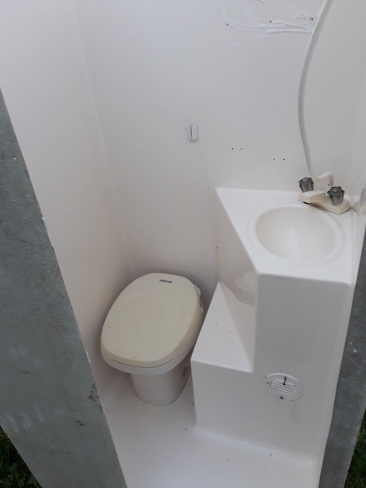 All-in-one fiberglass bathroom for camper or tiny house