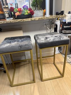 Nicola Collection Modern-Contemporary Upholstered Counter Height Stool Set of 2
