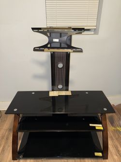 Glass TV Stand with Swivel Mount