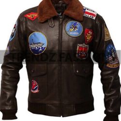 Mens Biker Aviator Flight Bomber Style Jacket Jet Pilot Real Leather Jacket