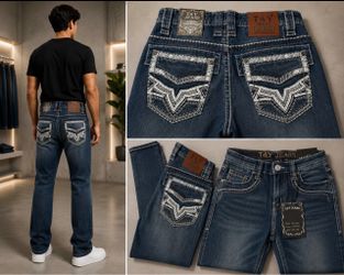 T&Y Jeans Men's Dark Wash Denim Jeans