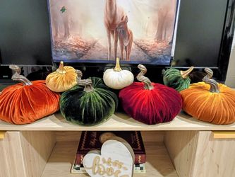 Beautiful Velvet Pumpkins from Hobby Lobby