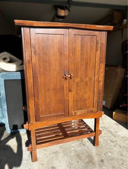 Mission Style Wood Cabinet w/ Doors