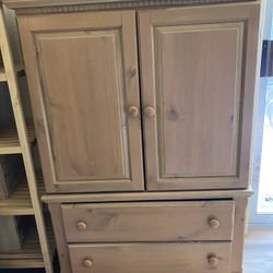 Wood Armoire with Drawers