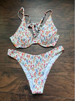 Ditsy Floral Halter Neck Sexy Bikini Set For Beach Vacation Summer
