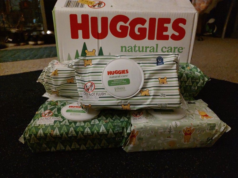 7 Packs Of Huggies Natural Care Wipes Fragrance Free