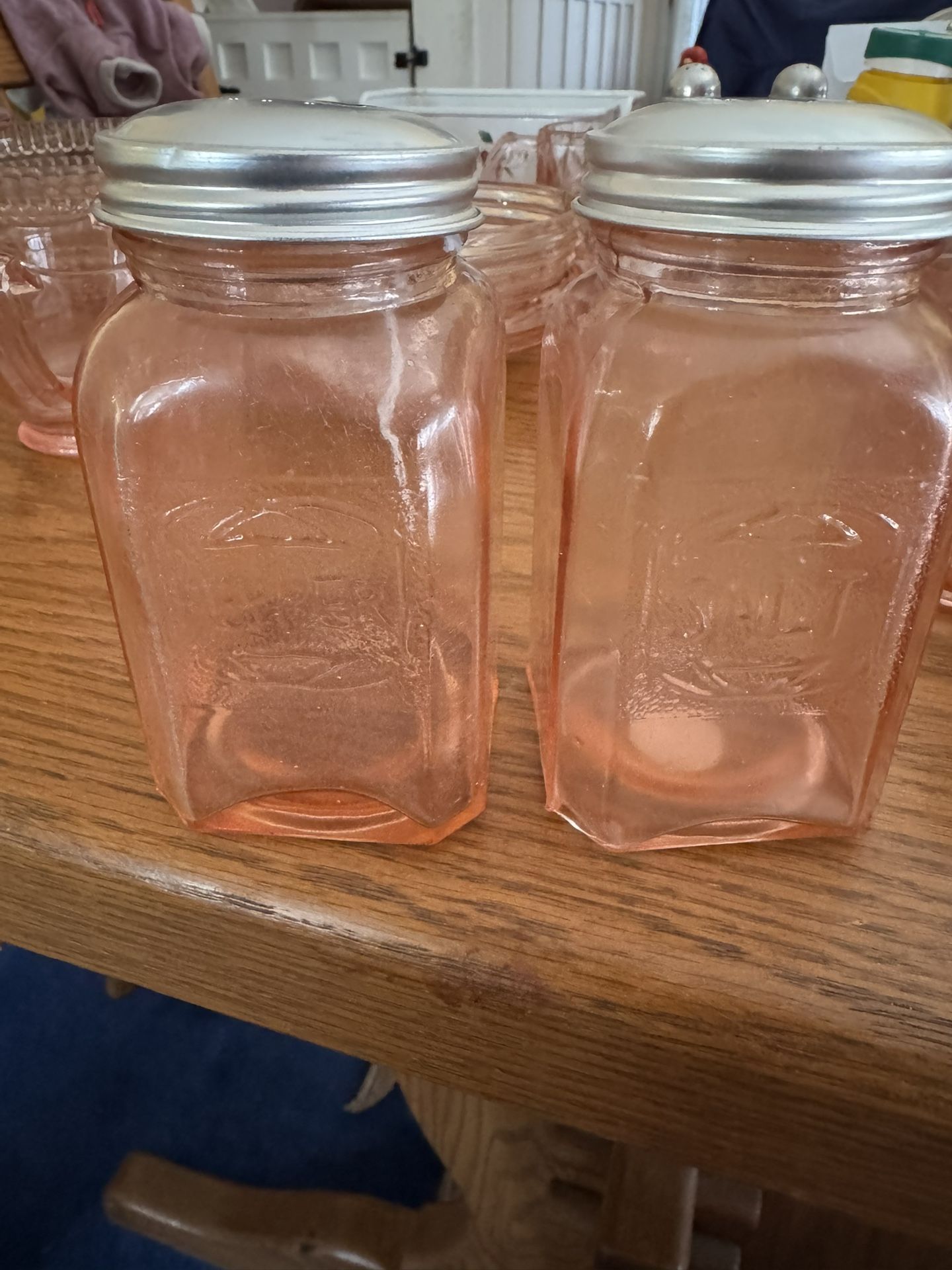 Pink Depression Glass Salt And Pepper Shakers 