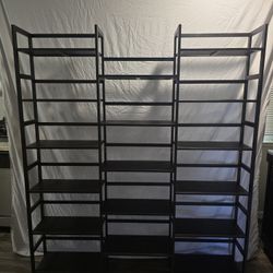 Bamboo Triple Wide Bookshelves Bookcases