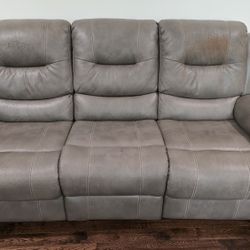 Power Leather Recliner and Love Seat