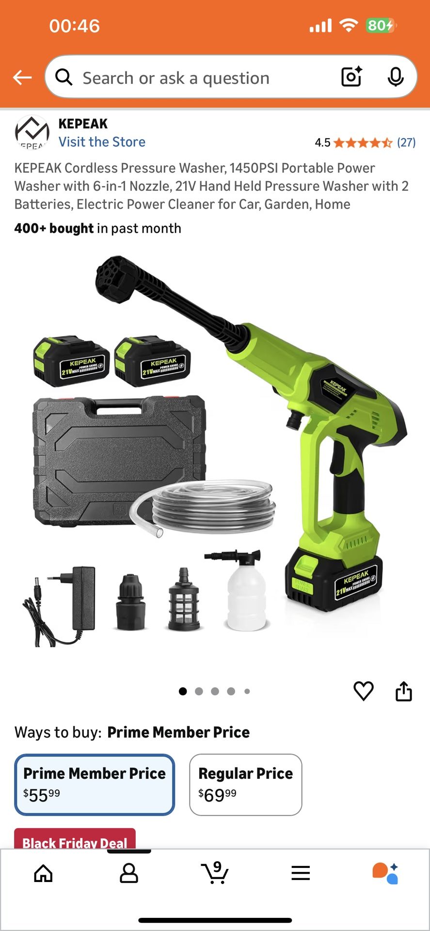 🔥 Cordless Pressure Washer – 1450 PSI – Brand New – $45