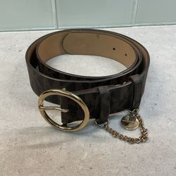 Micheal Kors Charm Monogram Brown Belt Womens XL