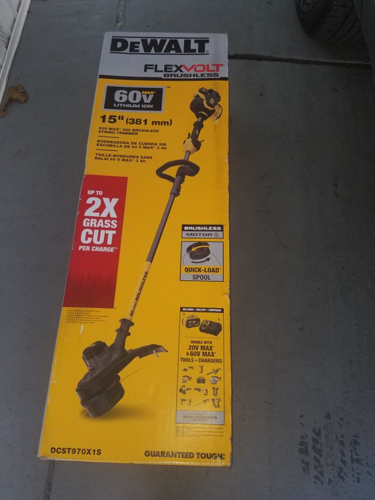 Dewalt Flex Volt Brushless 15 inches string trimmer brand new in box all included