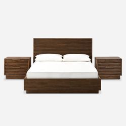 King Size Bed Frame With 2 Nightstands