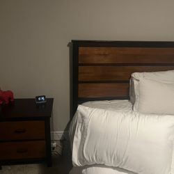 Queen Bed frame And Night Stand 