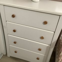Tall White Dresser Four Drawers