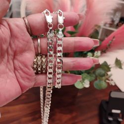 Cadena Con Pulsera Silver 925