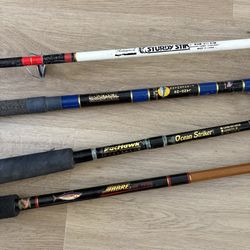 4 Fishing Rods 1 Reel