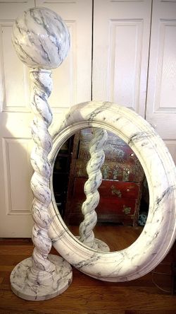 1 of 1 Original Handmade Marble Lamp And Mirror