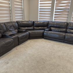 7 Seater Reclining Leather Couch 