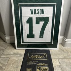 Framed Garrett Wilson Authentic Autographed Jersey