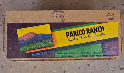 Authentic vintage 1960s Parico Ranch produce/fruit shipping box