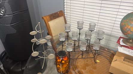Metal Votive Candle Holder with Glass Cups