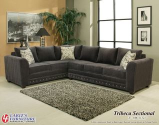 Brand new grey linen sectional