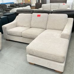 Fabric sofa with reversible chaise