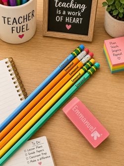 Personalized #2 pencils with one eraser