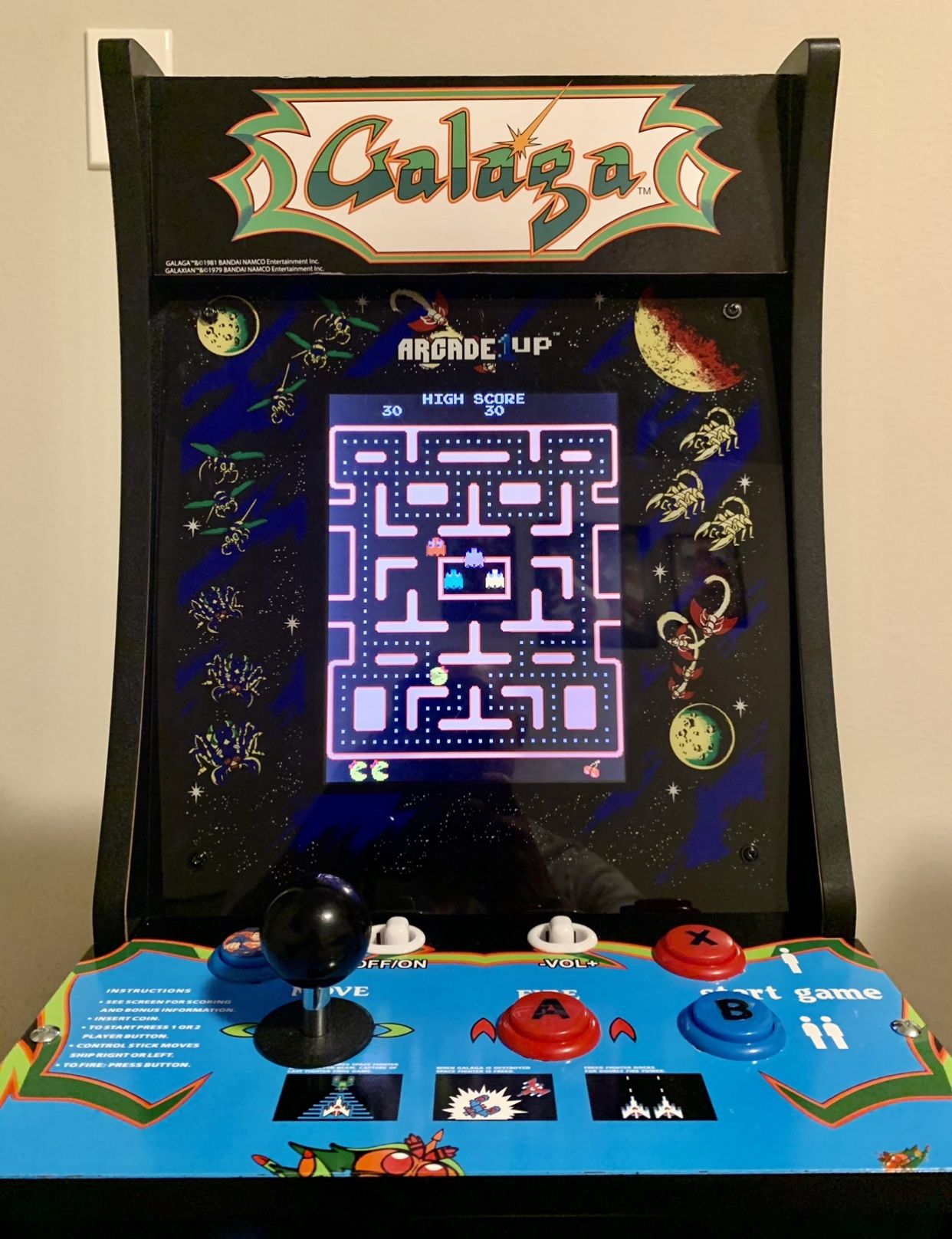 Custom Modded Arcade1up GALAGA Arcade Countercade Video Game Pac Man GALAGA Dig Dug Donkey Kong with 101 Games