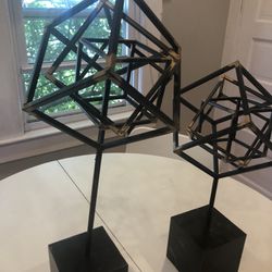 Modern cube metal table top decor