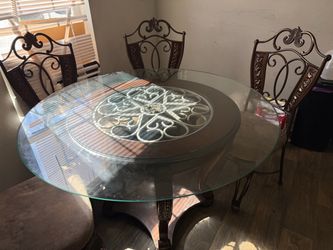 Round Glass Top Dining Table