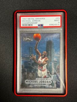 1997 Metal Universe Championship Michael Jordan Chicago Bulls #23 PSA 9