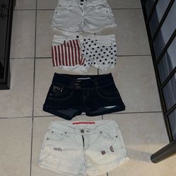Jeans Shorts All Fit like size 3 , $5 Take All 4 Shorts 