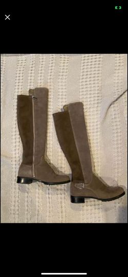 Michael Kors New grey suede/leather riding boots sz7.5