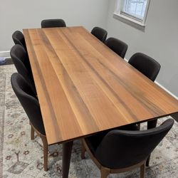 Modern European 8 Person Table With 8 Chairs 