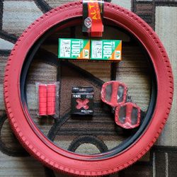 NEW Bicycle Bmx Parts Bundle 24" Red